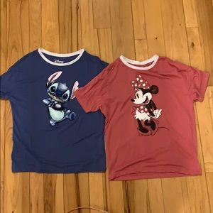 Disney Minnie and Stitch tee shirts
